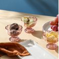 thumbnail image 4 of Cuencos de postre KMWares de cristal con forma de tulipán con patas rosas, 6 unidades, 150 ml, 4 of 6