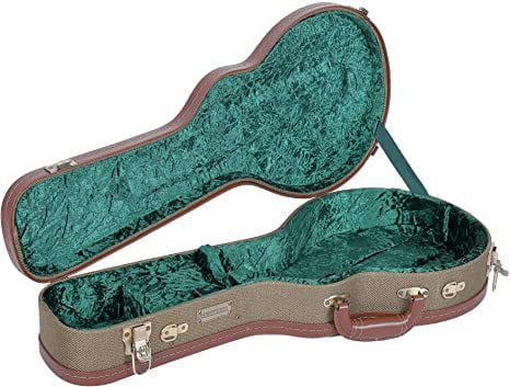 CRW700MFTW Crossrock Hard-Shell Wood case for F Style Mandolins with Removable Shoulder Straps-Tweed 