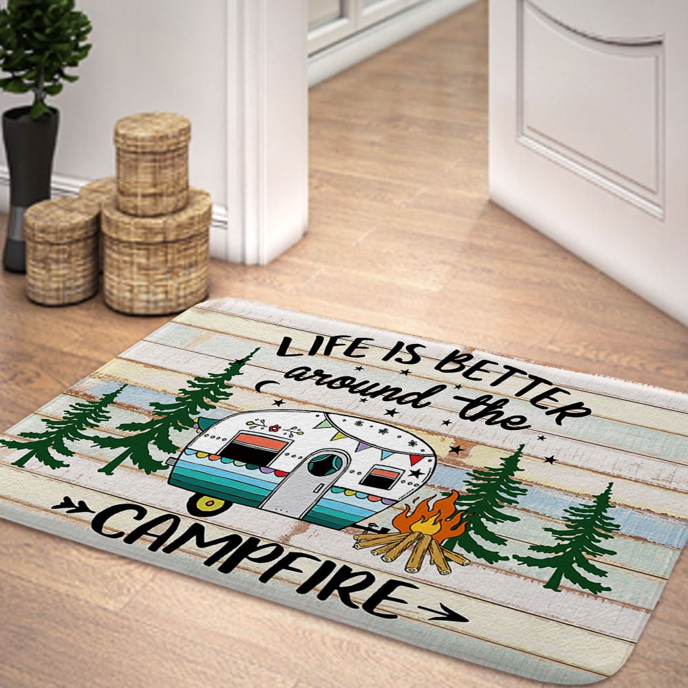 Camper Bathroom Rugs, Happy Camper Bathroom Rugs for Inside Camper