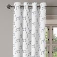 thumbnail image 2 of Ambesonne Black and White Grommet Curtain, Musical Notes, 50" x 108", Charcoal Grey, 2 of 6