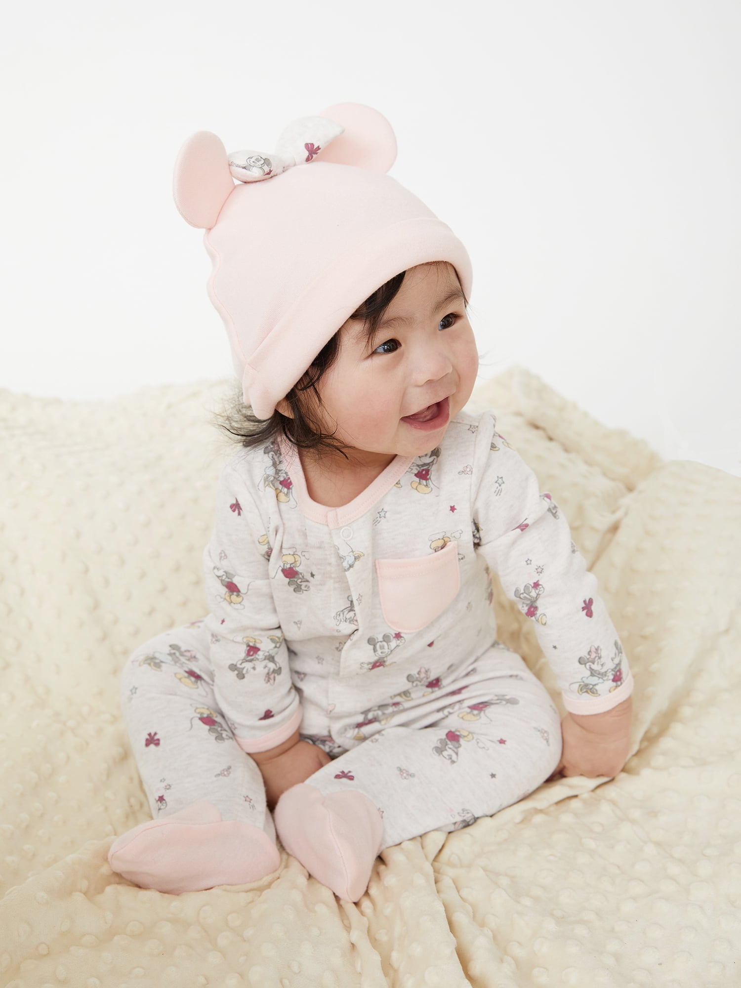 Disney Baby Wishes + Dreams Baby Girls Minnie Mouse Sleep 'n Play and Welcome Home Set, 4-Piece, Newborn-6/9 Months
