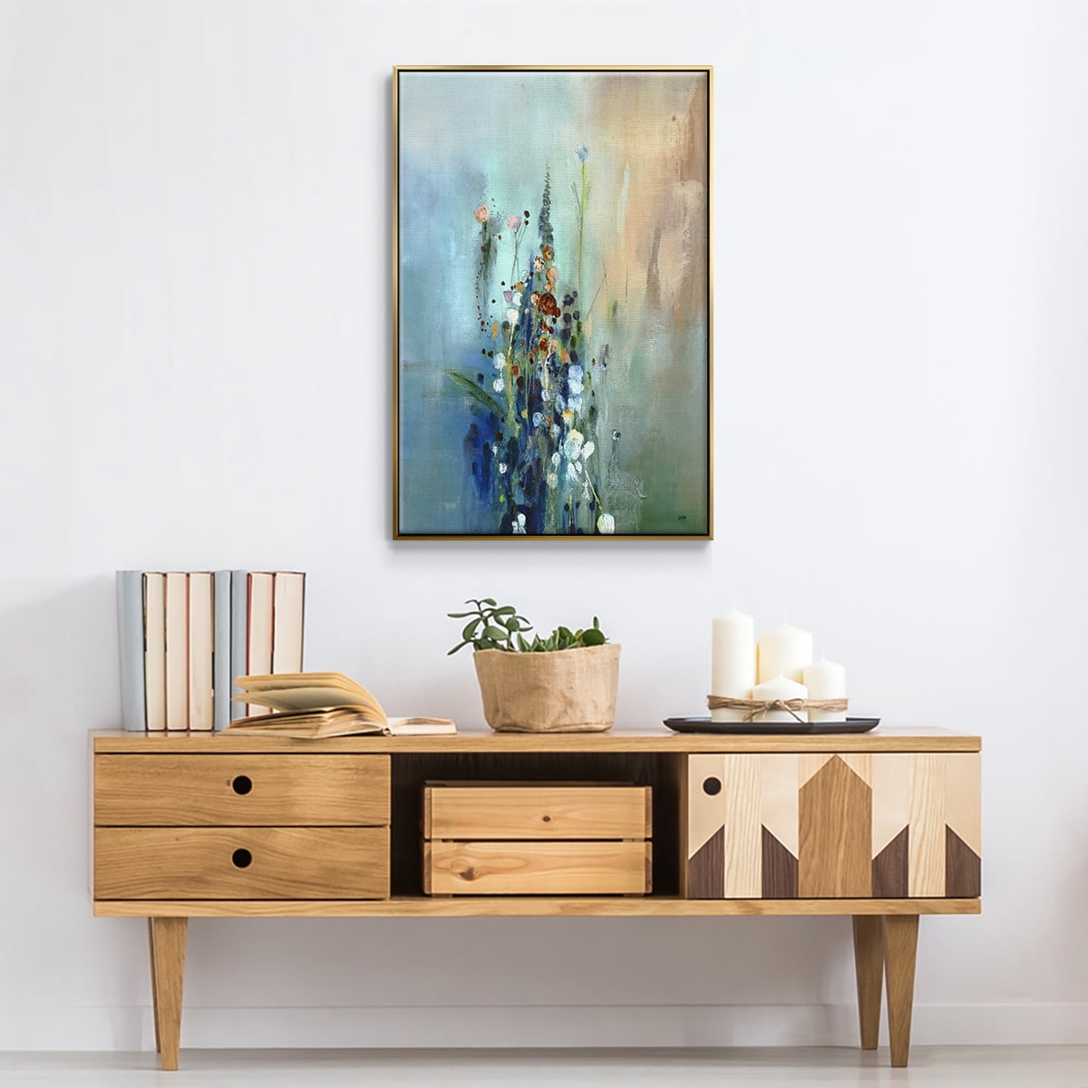 Current Air I Framed Premium Gallery Wrapped Canvas - Ready to Hang - 25 x 37 - Gold Floating Frame