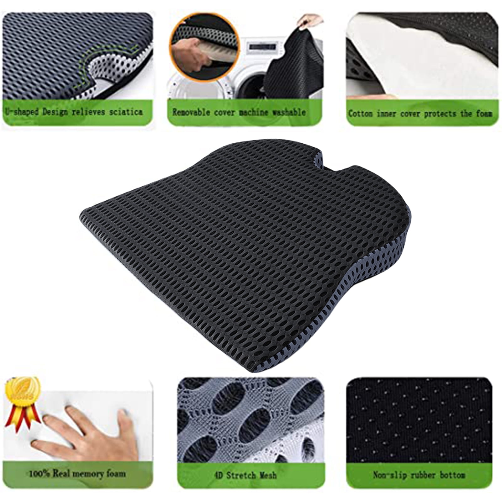 Memory Foam Seat Cushion Multipurpose Breathable Soft Car Wedge Seat Cushion Walmart