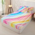 thumbnail image 2 of Castle Fairy Smooth Pastel Fluid Swirl Zipper Full Size Comforter Sets with Fitted Sheet and 2 Pillowcases,Soft Gradient Ribbon Abstract Tile Zipper Bedding Set,Pink Sky,Reversible,4pcs, 2 of 6