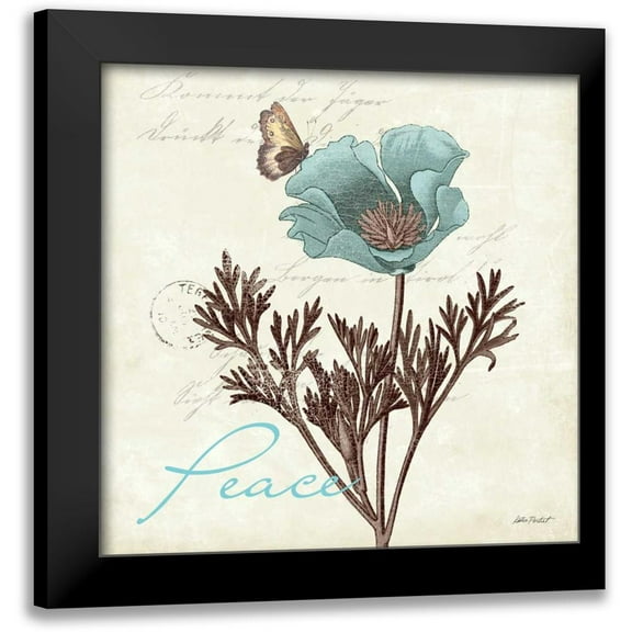 Pertiet, Katie 12x12 Black Modern Framed Museum Art Print Titled - Touch of Blue IPeace
