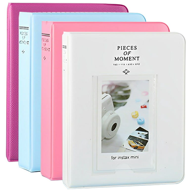Lieonvis 4Pcs Mini Photo Album 3inch Portable Small Picture Album Cute  Photo Storage Book Large Capacity Kpop Photo Card Holder Hold 64 Photos for