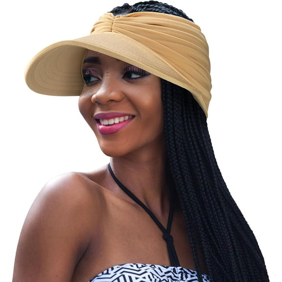 Sun Visor Hats for Women, Summer Visor Cap Adjustable Beach with Wide Brim for Sports Travel Hiking