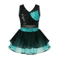 thumbnail image 1 of CHICTRY Girls Shiny Sequins Dance Skirted Leotard Sleeveless Ballet Jazz Ballerina Tutus Mesh Dress, 1 of 6