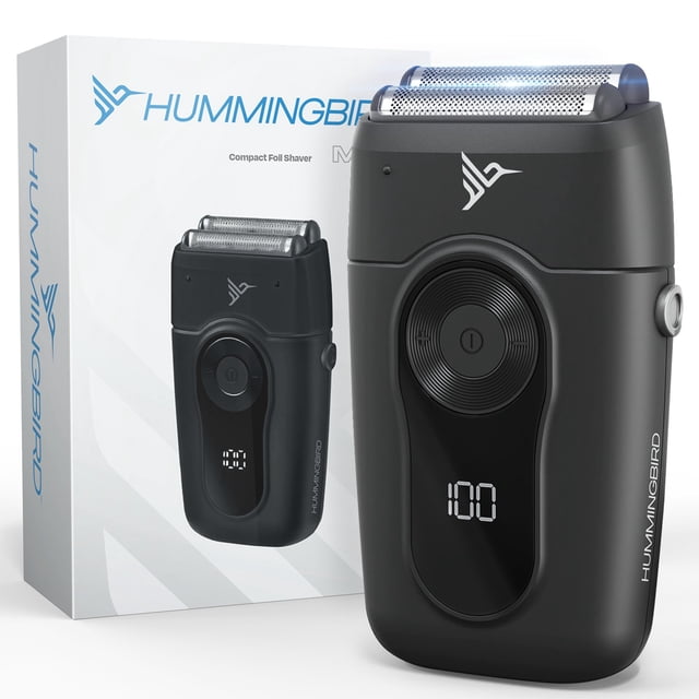 HUMMINGBIRD MK2 Afeitadora de lámina compacta: sin rasguños, sin cortes, sin quemaduras de afeitar, afeitadora facial para hombres, portátil USB C recargable, maquinilla de afeitar eléctrica con cabez