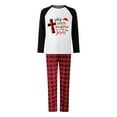 thumbnail image 2 of EYIIYE Christmas Pajamas for Family Letter Print Long Sleeve Tops and Elastic Plaid Pants Loungewear Soft Sleepwear, 2 of 7
