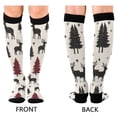 thumbnail image 4 of FORMRS Womens Knee High Socks Casual Long Thick Travel Daily Wear, 1 Pair, Christmas Plaid Forest, 4 of 6