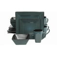 thumbnail image 1 of Gibson Elite Kiesling 16pc Square Stoneware Dinnerware Set, Blue/black, 1 of 6