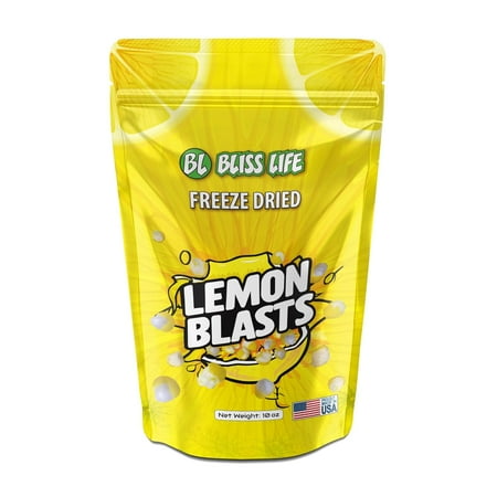 Bliss Life Freeze Dried Lemon Candy Sour Crunchy Sweet For Parties Goodie Bags Snack 10oz