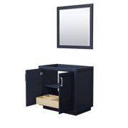Wyndham Collection Miranda 36 Wood Single Bathroom Vanity in Blue/Nickel Trim