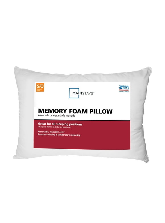 Mainstays Memory Foam Bed Pillow, Standard/Queen