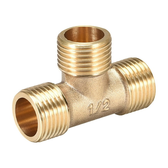 Brass Tee Pipe Fitting,G1/2  Male Thread,T Shaped Connector Coupler