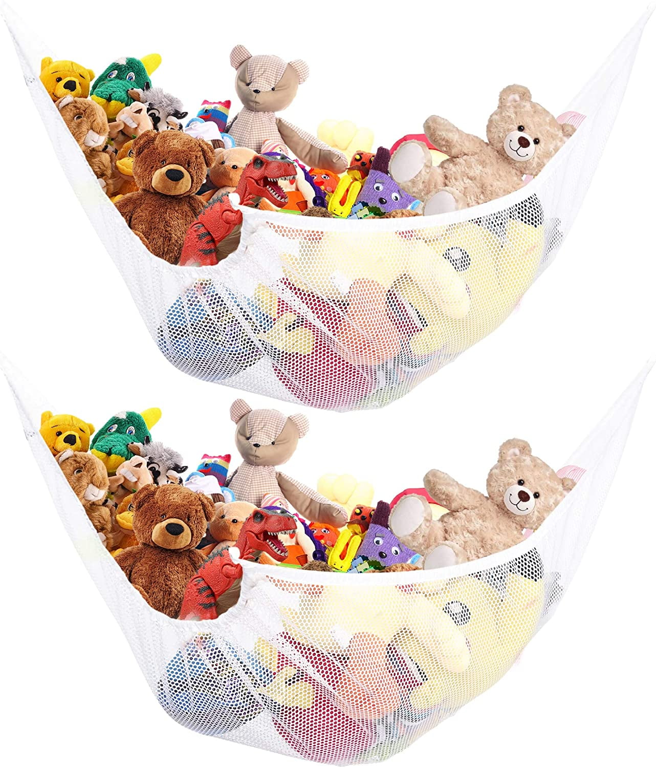 2X Toy Hammock Kids Toy Net Stuffed Small Animals Organizer Hanging Storage Bath