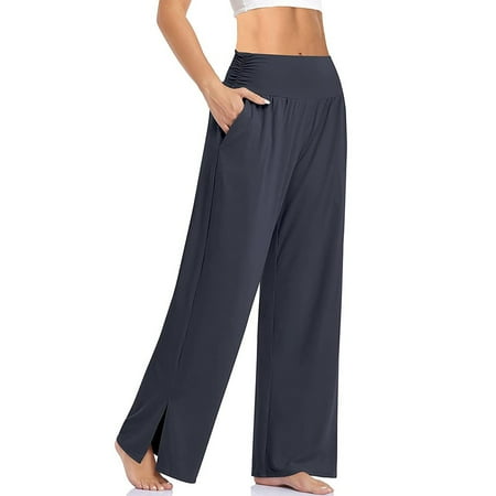 

Women Wide Leg Comfy Pants Casual Loose Yoga High Waisted Lounge Pajama Pockets
