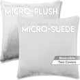 thumbnail image 3 of 24" x 24" Cover Only Throw Pillowcase Reversible - White Dandelion: 2 PCS / 4 Sided. Luxurious, Microsuede/Microplush Fabric - Softest / High Thread Count - Washable, Outstanding Beauty & Comfy, 3 of 9