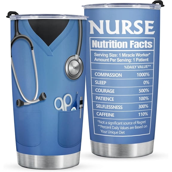 Funny Nurse Gifts for Women Men Coffee Tumbler Cup 20oz, Nurses Week Appreciation Gift, Birthday Gifts for Nicu & School Nurse Practitioner Present Christmas Water Bottle