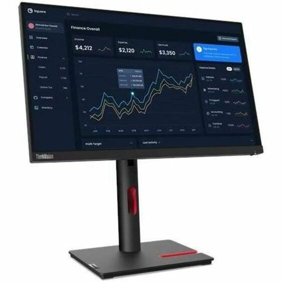 Lenovo ThinkVision T22i-30 22" Class Full HD LED Monitor, 16:9, Raven Black