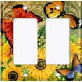 thumbnail image 6 of Metal Light Switch Plate Outlet Cover Sunflower Butterfly SUN003, 6 of 13