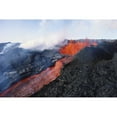 thumbnail image 2 of Hawaii  Big Island  Hawaii Volcanoes National Park  Mauna Loa Eruption  Lava Flowing  Steam Rising. Print, 2 of 2