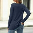 thumbnail image 6 of Tops for Women Spring Fall Trendy Solid Color V-Neck Long Sleeved Tee Shirts Stretch Comfy Relaxed Fit Workout Tunic Blouses, 6 of 6