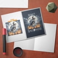 thumbnail image 3 of Happy Halloween Siberian Husky Witch Pumpkins Bats 5x7in Folded Greeting Card Husky Dog Lover Gifts Single Note Card with Envelope - 13012, 3 of 5