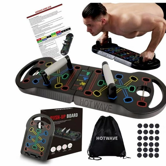 Push Up Board Fitness, Portable Foldable 20 In 1 Push Up Bar At Home Gym, Pushup Handles For Floor. Professional Strength Training Equipment For Man And Women,Patent Pending