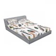 thumbnail image 3 of Feathers Bedding Set with Sheet & Covers, Arrangement of Types of Quills in Vivid Tones Grey Splashes Image Print, Printed Bedroom Decor 2 Shams, 4 Sizes, Multicolor, by Ambesonne, 3 of 3