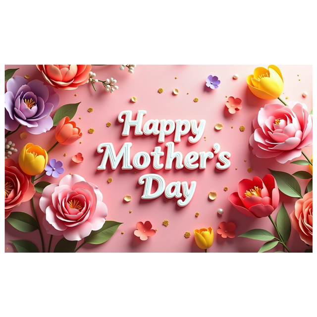 Colorful Floral Design Happy Mothers Day Banner Backdrop Background Party Decorations Photo Props Home Decor Family Gatherings Celebration Events Mothers Day Party Decor
