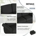 thumbnail image 5 of 57.9" Pull Out Sofa Bed, 2-in-1 Convertible Sleeper Couch with Twin Size Memory Mattress and 2 USB Ports, Loveseat Couch Bed for Living Room, Bedroom, Black, 5 of 9