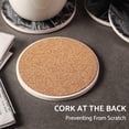 thumbnail image 3 of 4 inch Absorbent Stone Coasters with Holder, Ceramic Coaster for Tabletop Protection, Set Of 6, Black Marble, 3 of 6
