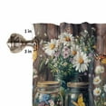 thumbnail image 5 of Butterfly Floral Kitchen Valances for Windows 60x18 Inch Kitchen Curtains Valances Rod Pocket Country Daisy Wildflower Brown Barn Door Bathroom Window Valances for Window Treatment Decor, 5 of 6