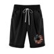 thumbnail image 2 of ICHUANYI Clearance Independence Day Women's Summer Printed Five Points Large Size Cotton Linen Pants Casual Pants Shorts(Black, S) ICHUANYI WER2023080809266, 2 of 5
