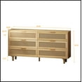 thumbnail image 3 of 59.06"6-Drawers Rattan Storage Cabinet Rattan Drawer,for Bedroom,Living Room,Natural (Same SKU:W757P151920), 3 of 8