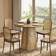 thumbnail image 6 of Tribesigns 31.5-Inch Round Dining Room Table for 2-4, Farmhouse Kitchen Dinner Table with Square Base for Dining Room, 6 of 7