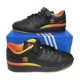 thumbnail image 1 of [FZ5891] Adi-das Men’s Forum Low “Core Black/Orange” Leather Sneakers, 1 of 6