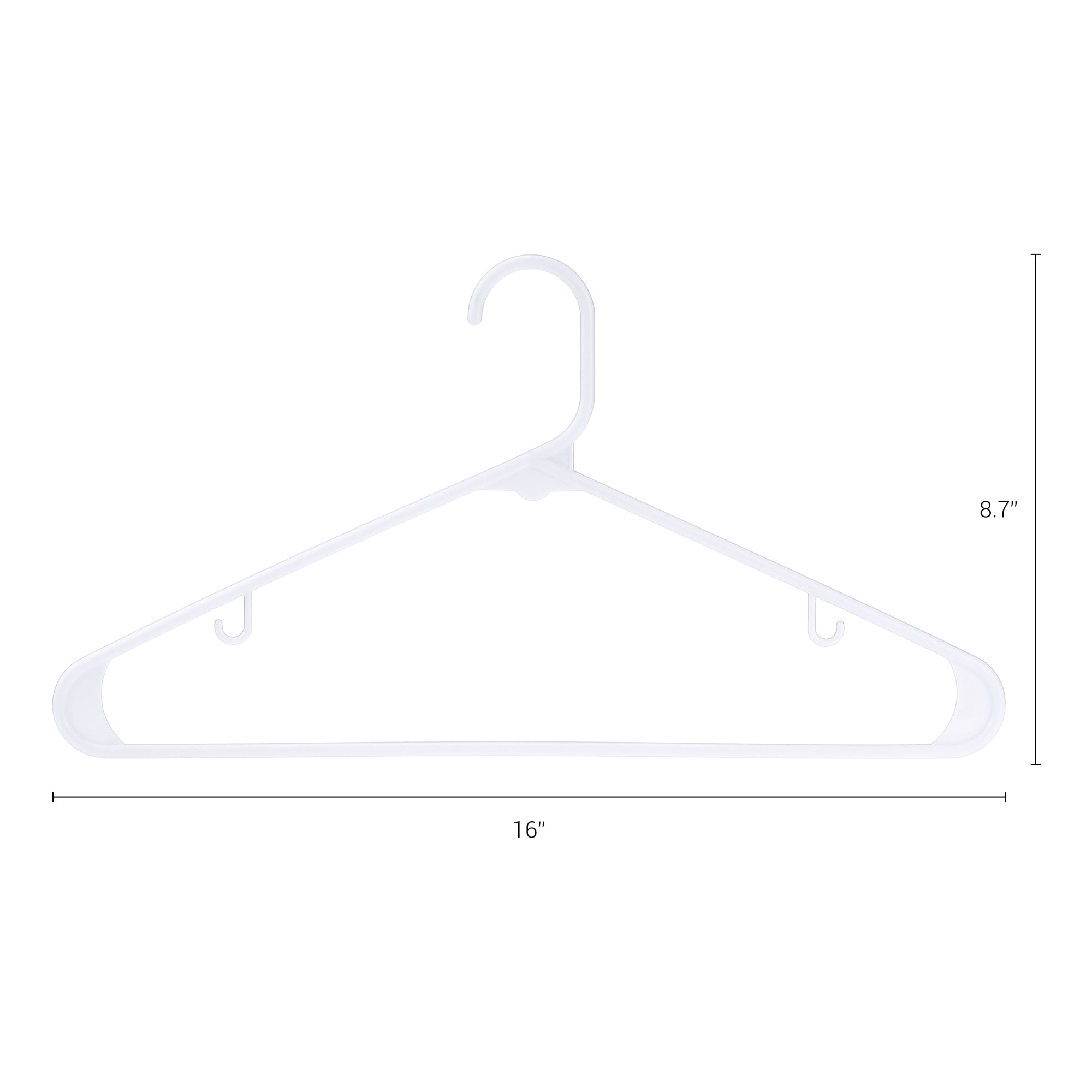 Unique Bargains Plastic Coat Hangers for Closet Clothing Coats Pants 30 Packs White