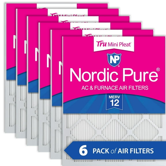 14x20x1 (13_1/2x19_1/2) Nordic Pure Tru Mini Pleat MERV 12 Air Filters 6 Pack