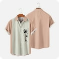 thumbnail image 1 of DPTALR Men Casual Solid Buttons Beach With Pocket Turndown Short Sleeve Shirt Blouse, 1 of 4