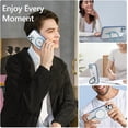 thumbnail image 6 of iPhone 12 Pro Max Case with Invisible Magnetic Stand [Compatible with MagSafe] Clear Hard Back Cover Soft TPU Hybrid Shockproof Military-Grade Protection Slim Ring Kickstand Phone Case, Blue, 6 of 16