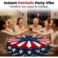 thumbnail image 5 of Patriotic Starburst Round Tablecloth, 2026 New Red White Blue Table Cover for 4th of July Independence Day Memorial Day, Washable Table Cloth Cover for Party Picnic Dinner Decor (70" Round), 5 of 7