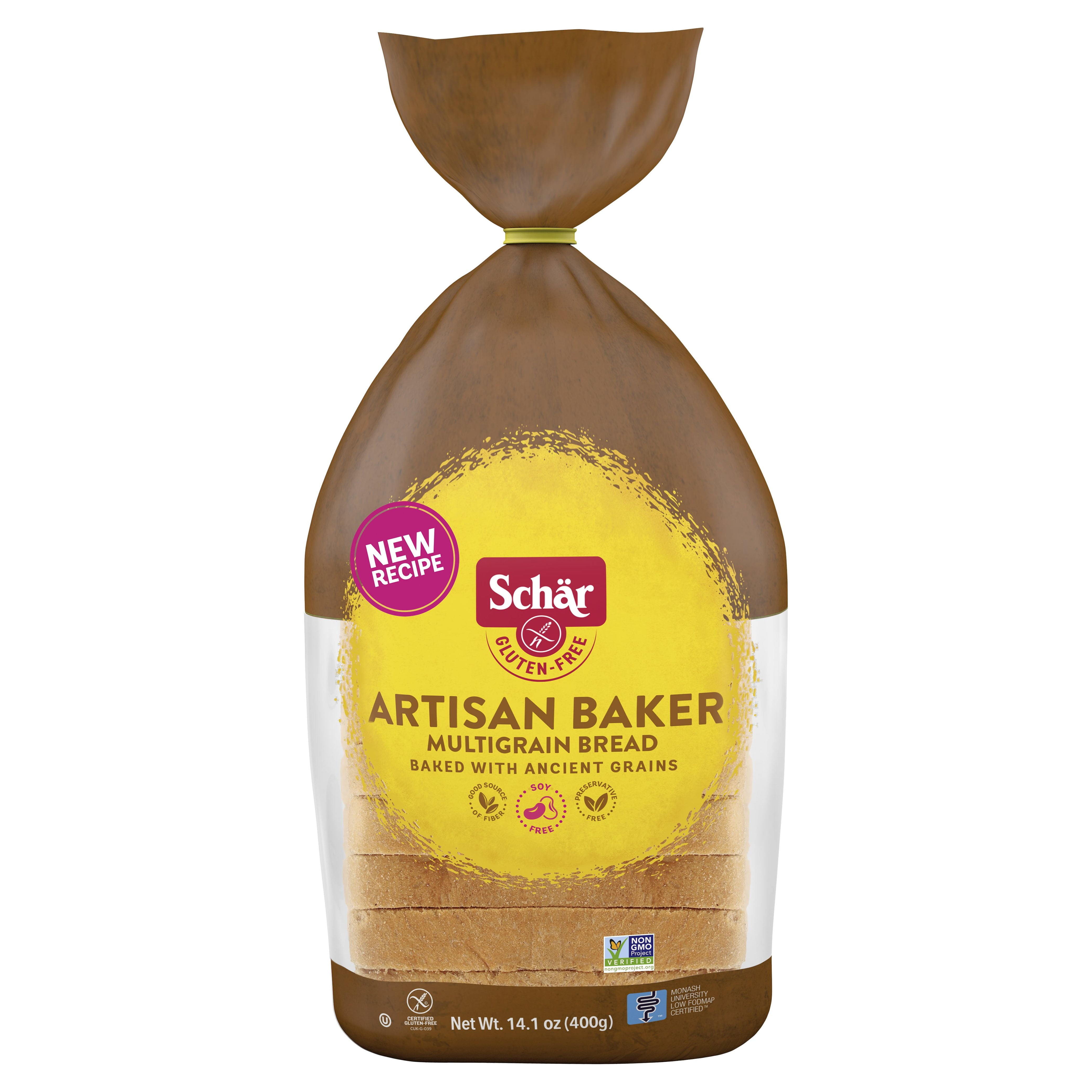 Schar Gluten Free Artisan Baker Multigrain Sourdough Bread Loaf, Regular, Shelf-Stable, 14.1 oz