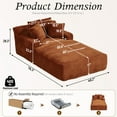 thumbnail image 2 of 78''L Boneless Couch, Oversized Chaise Lounge Chair Indoor, Corduroy Upholstered Sleeper Sofa Couch Bed, Deep Seat Reading Chairs Cloud Sofas Couches for Living Room (78''-Orange), 2 of 7
