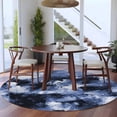 thumbnail image 4 of Blue Gray Round Living Room Rugs 6 ft, Abstract Modern Retro Polypropylene Pigment Taxture Washable Area Rug with Non-Slip Sturdy Edge Binding Round Carpet for Kitchen Office Bedroom, 4 of 9