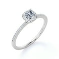 thumbnail image 4 of JeenMata .50 ct Pave - Cushion Cut Real Diamond - Wedding Ring - Radiant Cut Halo Ring - 10K White Gold, 4 of 7