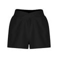 thumbnail image 4 of ZZwxWA 2 Pack Womens Crossover Sports Shorts Elastic Waist Comfy Lounge Workout Shorts for Running Athletic Gym Short Pant, 4 of 7