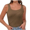 thumbnail image 2 of Ribbed Tank Tops For Women Sevevn Women's Summer Casual Sleeveless Solid Tank U-Neck Ribbed T-Shirt, 2 of 8